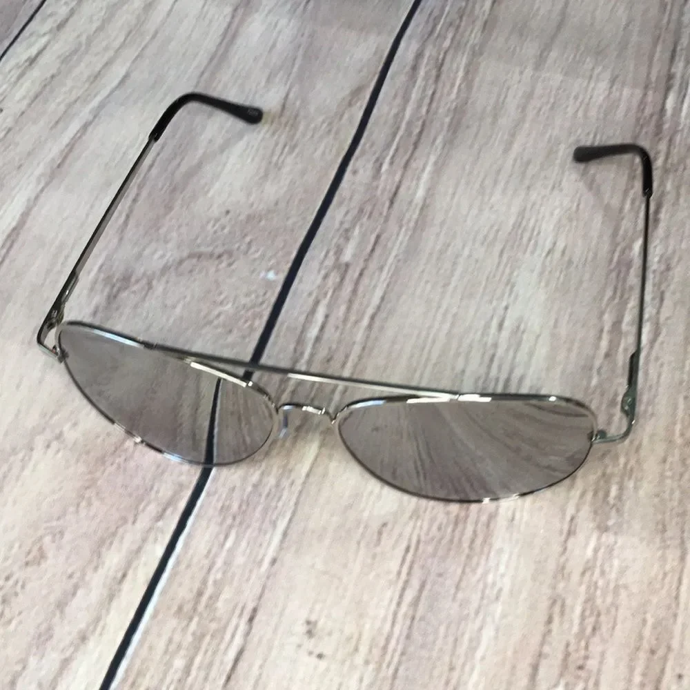 New Mirrored Silver Frame Sunglasses